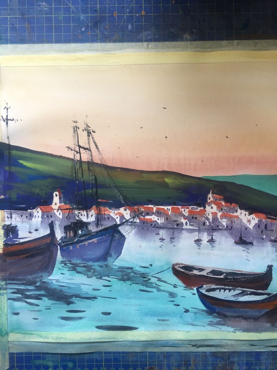 Boats On The Sea Watercolor Painting Artfinder