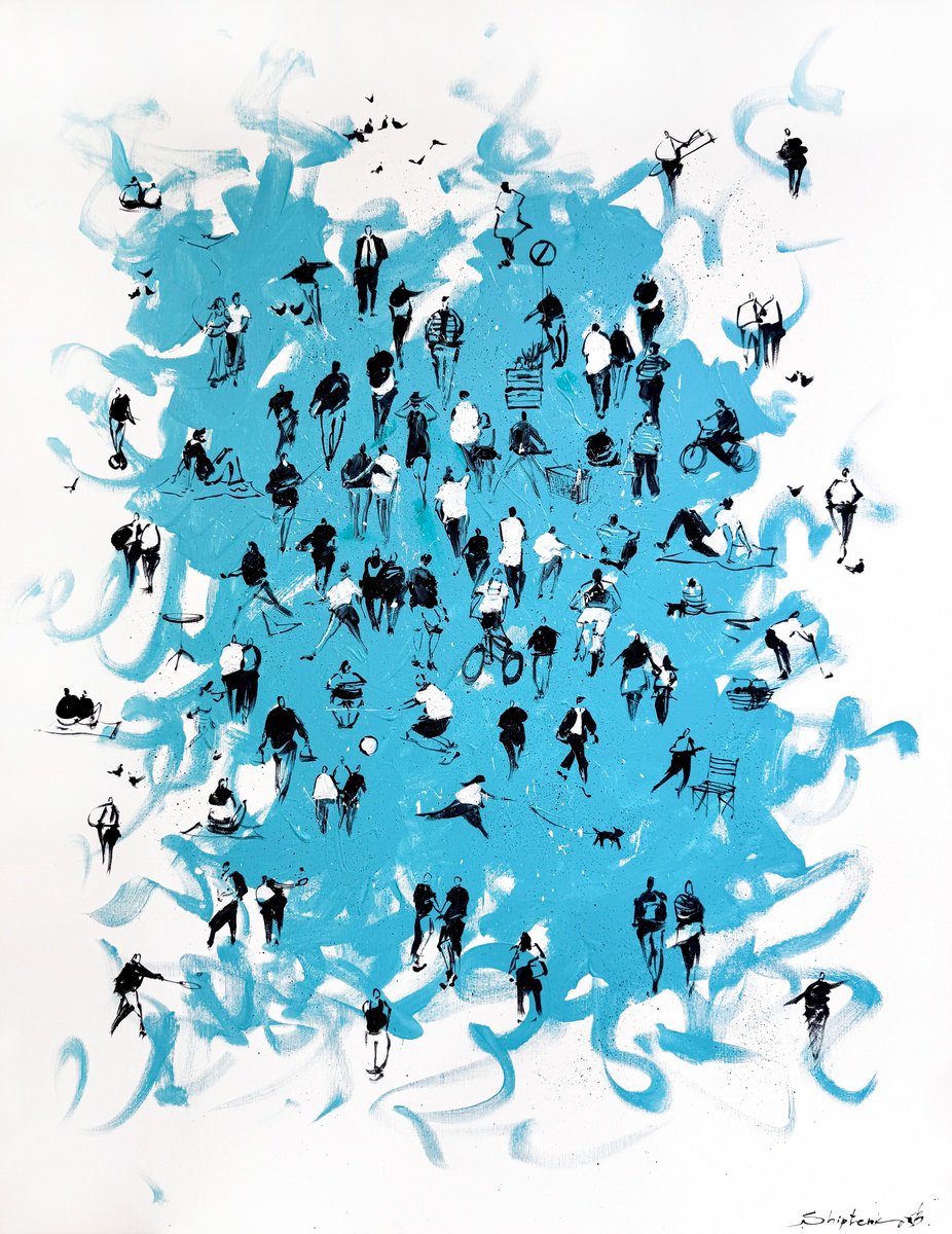 Urban And Pop Acrylic Painting , Everyone Does Their Own Thing Painting By Bogdan Shiptenko, 28 X 38, Artwork For Sale On Artfinder