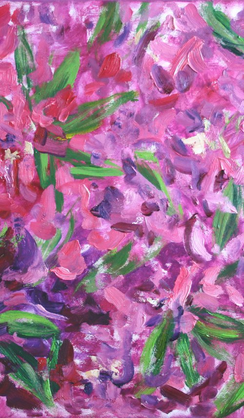 Bloom Rhododendrons... /  ORIGINAL PAINTING by Salana Art Gallery