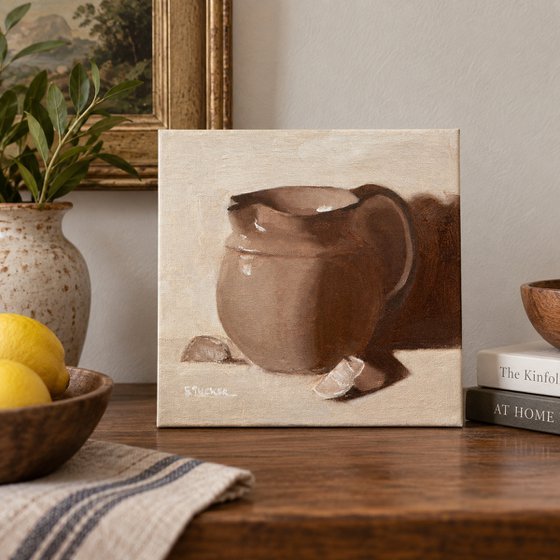 Umber Pitcher with Cut Lemons