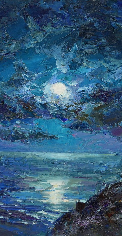 Moon seascape by Alisa Onipchenko-Cherniakovska