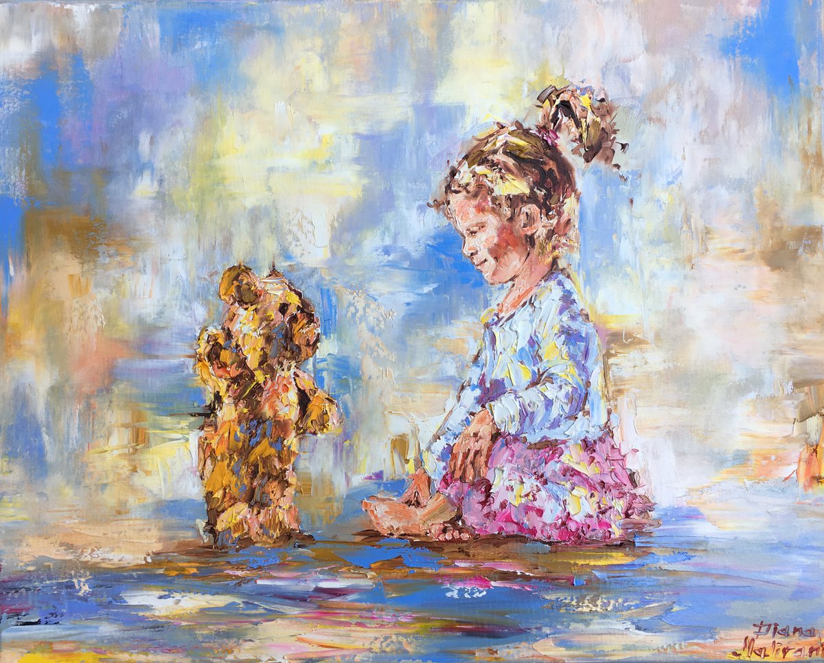 My Dear Little Bear By Diana Malivani, 20 X 16, Artwork For Sale On Artfinder