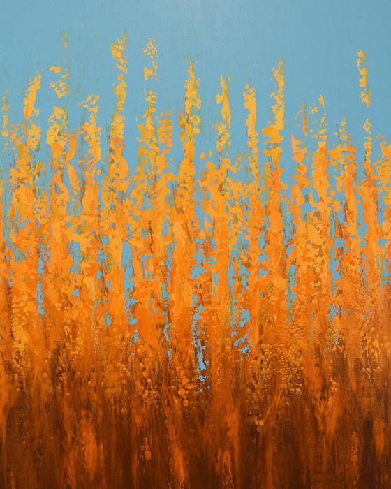 Blue Orange Burst - Color Field