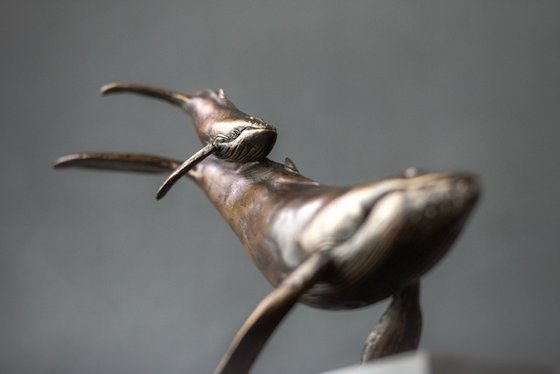 Whale and Calf Bronze Resin