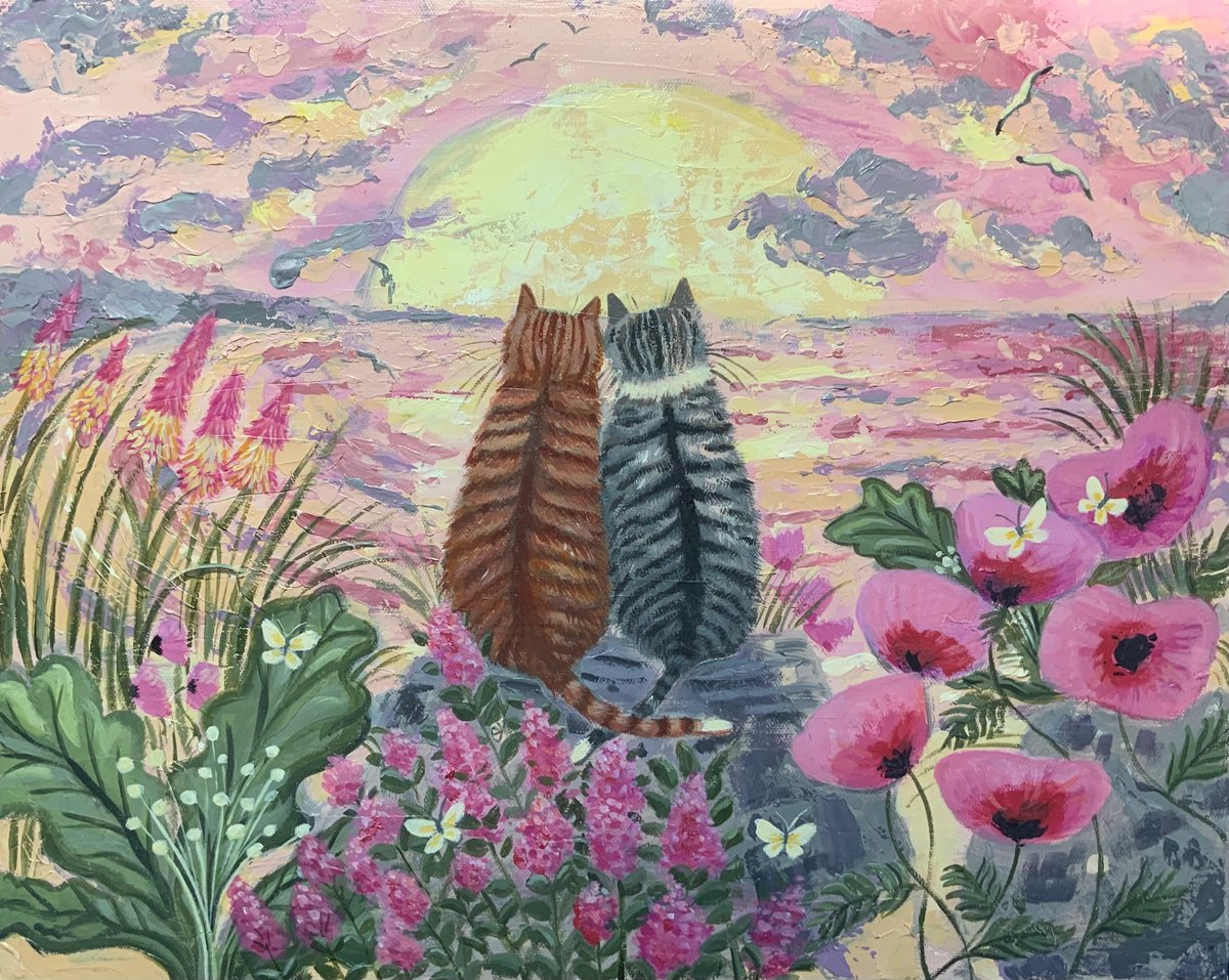 New Beginnings-cat painting by Mary Stubberfield