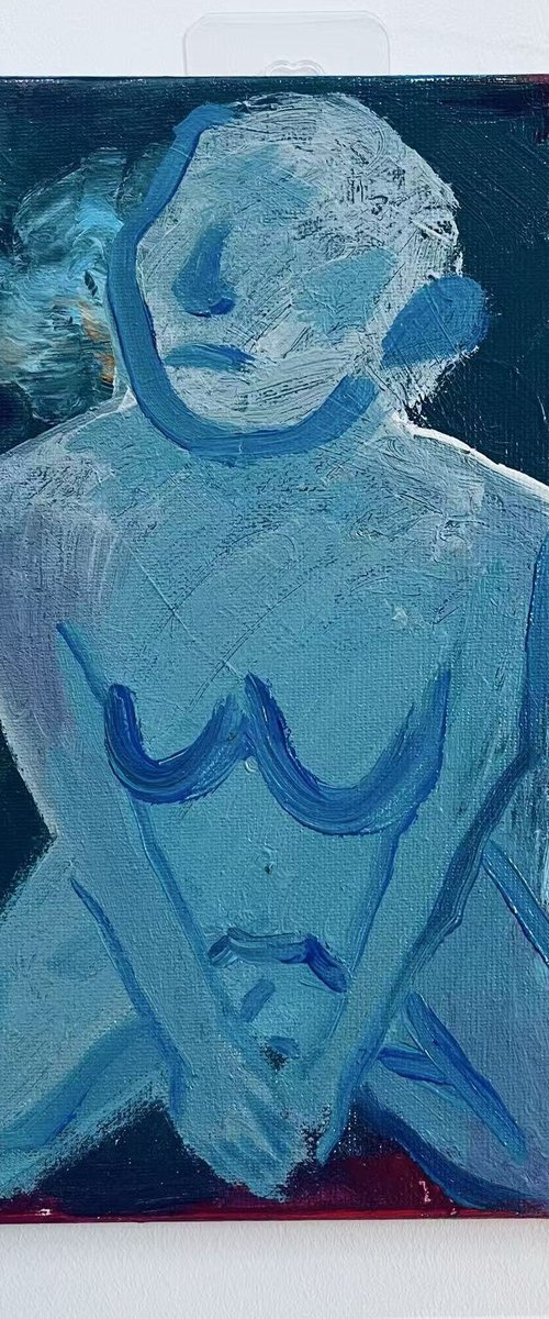 blue girl by JUAN DU