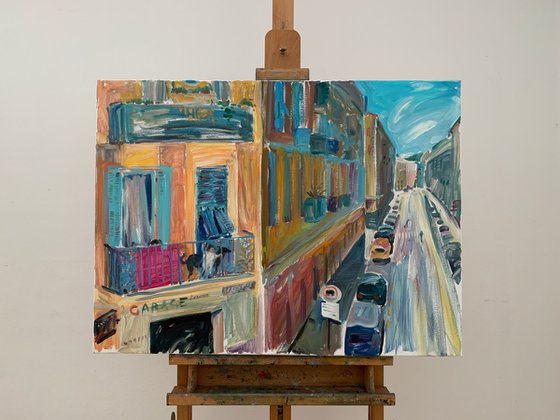 A Child and a Dog in the Big City