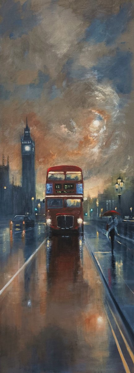 Late Night London, Just walking in the rain by Alan Harris