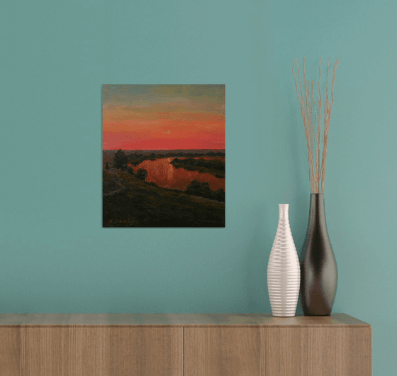 The Setting Sun - sunset painting