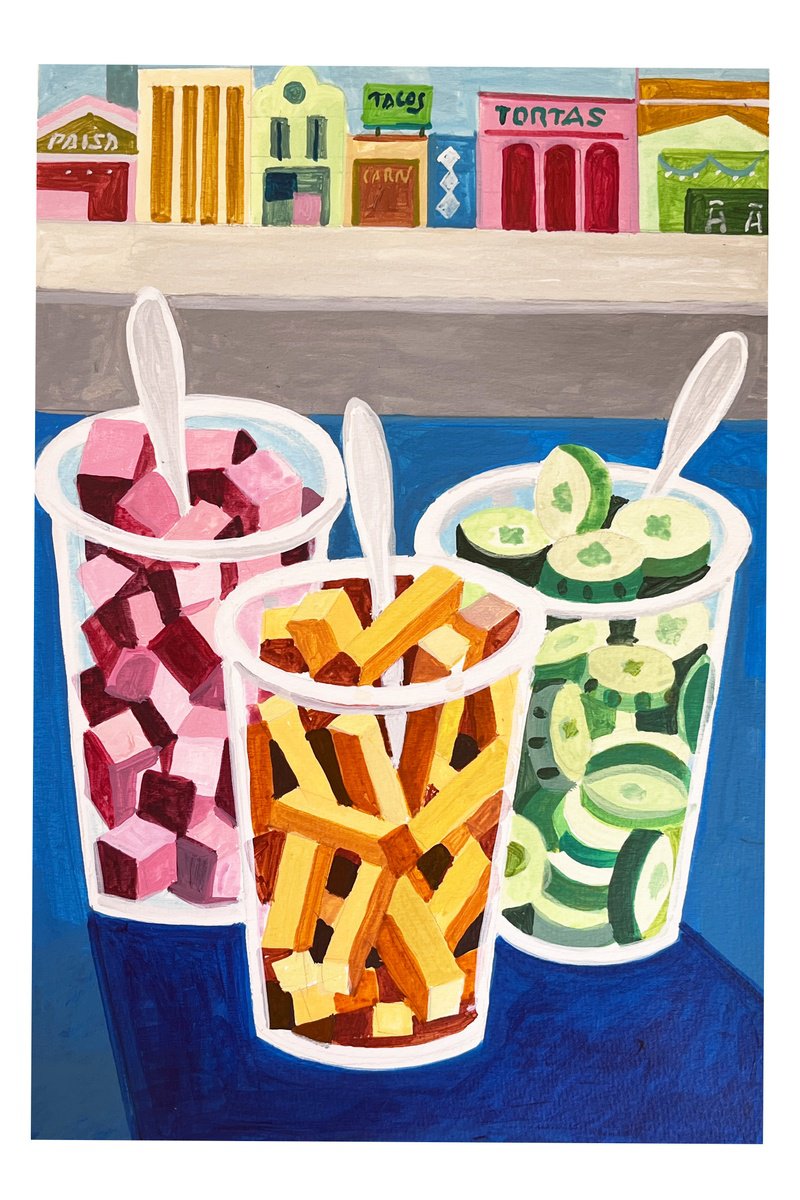 Urban And Pop Still Life Acrylic Painting By Andre Baldet, 12 X 17, Mexico_Manzanillo, Original Artwork