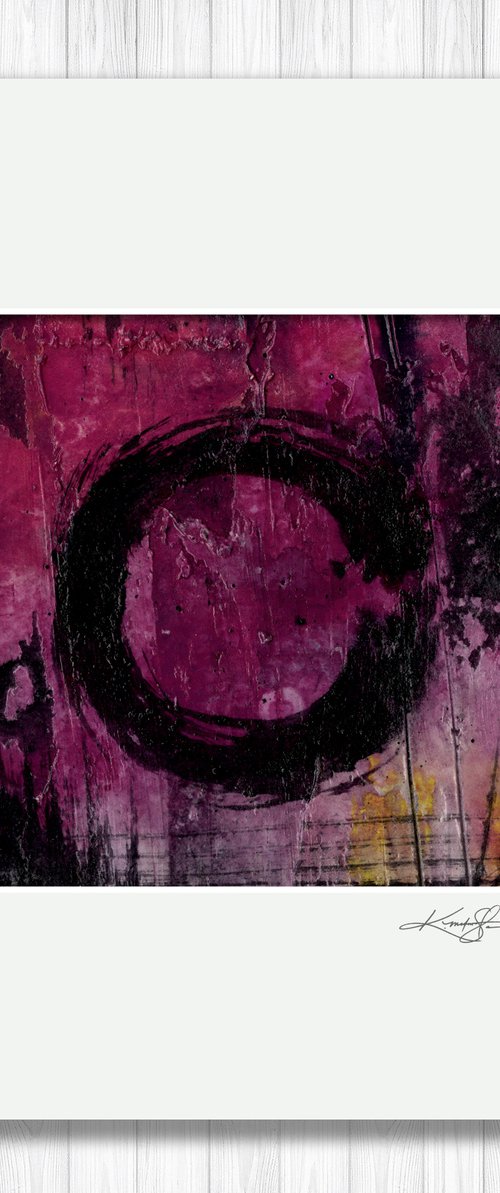 Mixed Media Enso 34 - Collage Zen Circle Painting by Kathy Morton Stanion by Kathy Morton Stanion