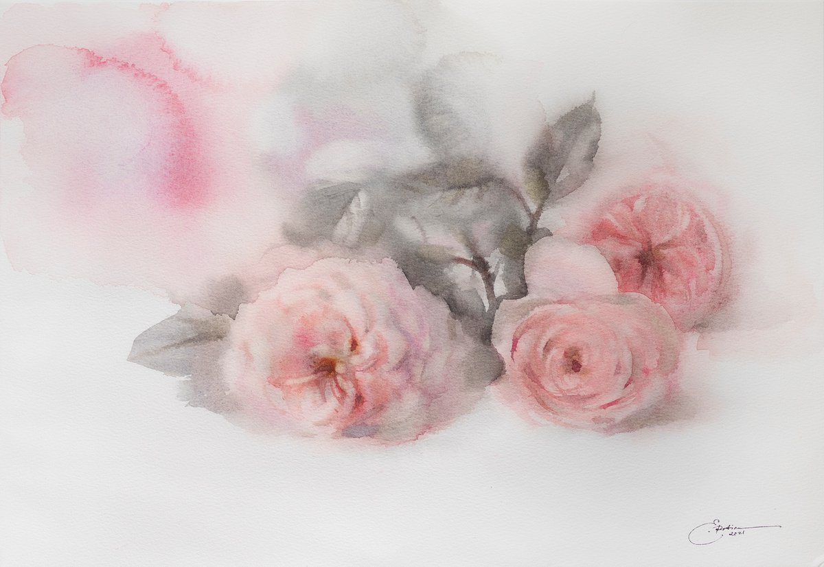 Pink roses by Ekaterina Pytina