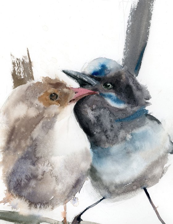 Pair of  wrens (birds)