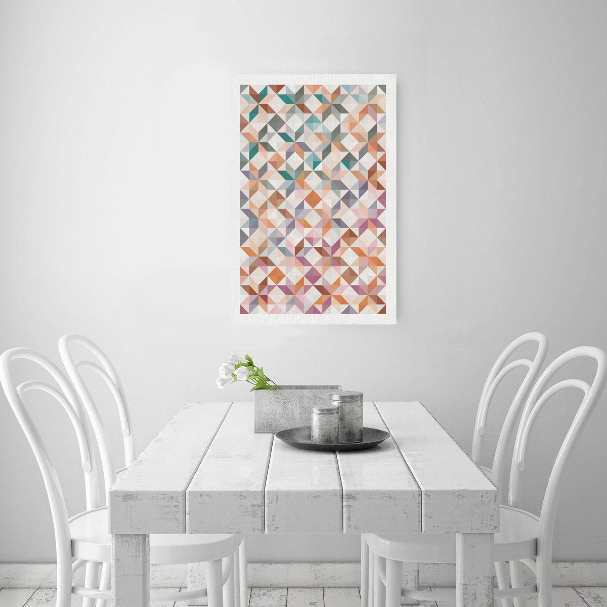 Geometric Abstract Giclee Print By Jennifer Bell, 24 X 36, Patchwork Stars Print, Original Artwork