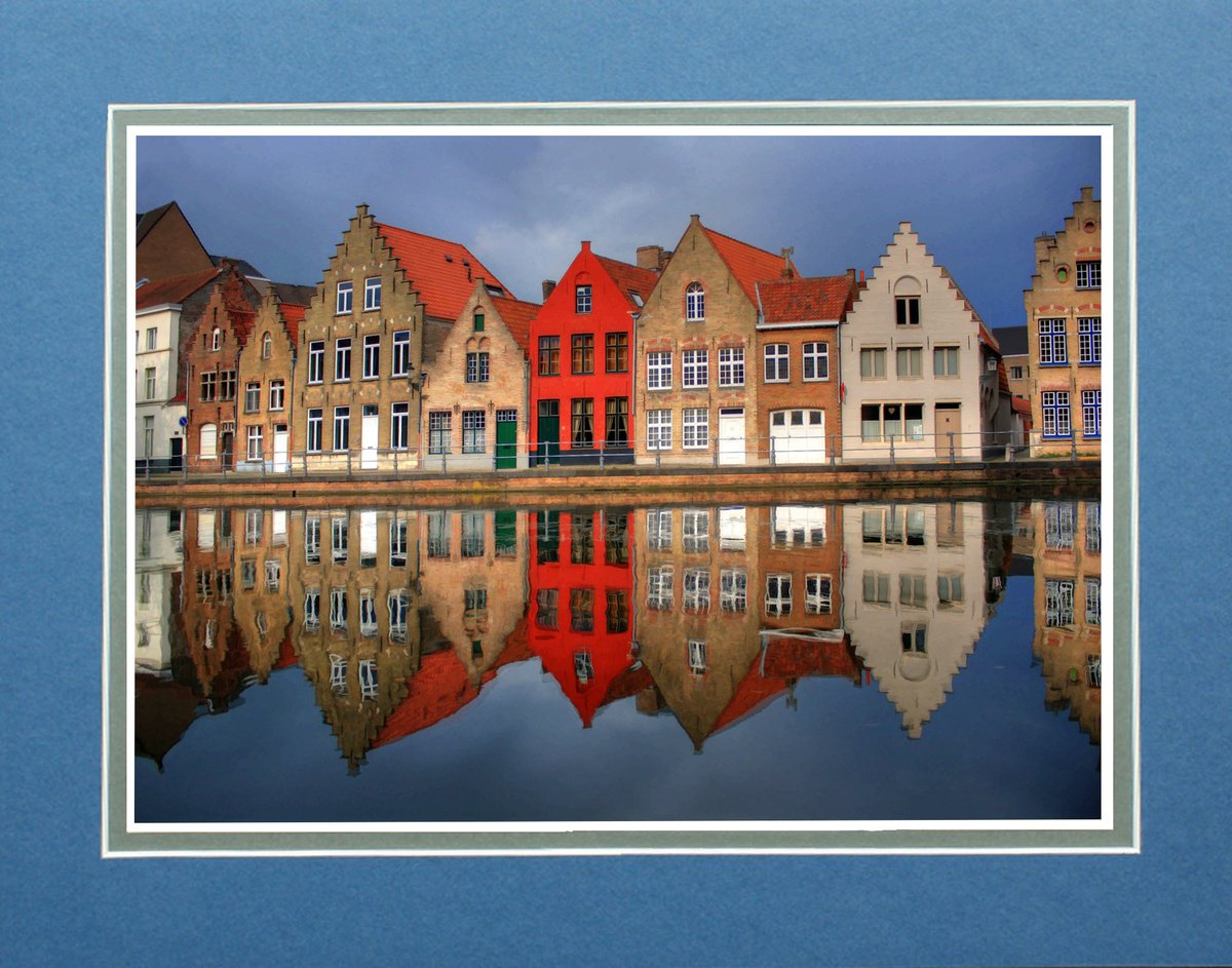 Photorealistic Cityscapes Photograph By Robin Clarke, 14 X 11", Bruges Canal Belgium, Original Artwork