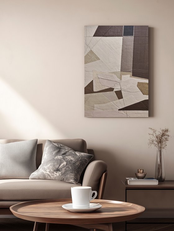"Bella 2" Textured abstract geometric art