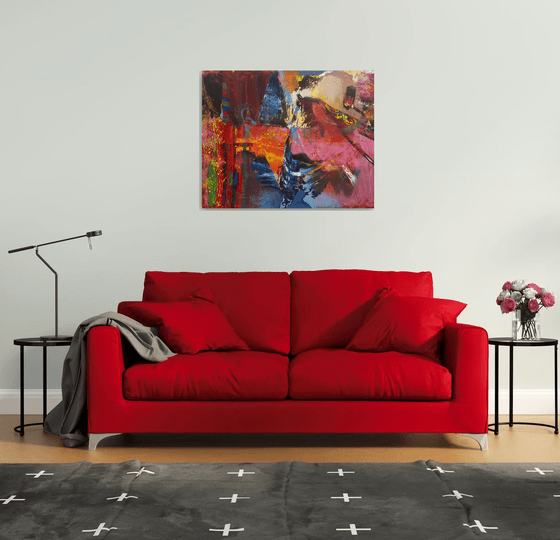 LARGE FASCINATING COLORS ABSTRACT PAINTING CHILDHOOD DREAMS O KLOSKA