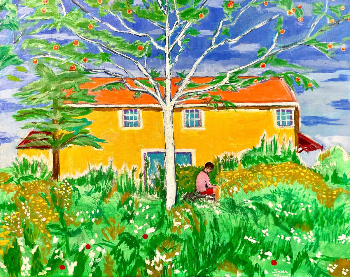 Impressionistic Landscape Oil Painting By Susan Stewart, 30 X 24", By The Sea, Original Artwork