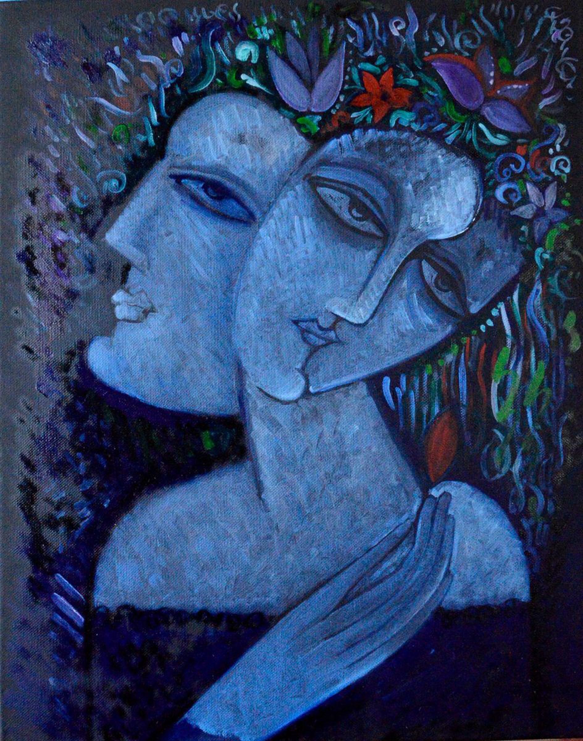 Blue Lovers 2018 Oil Painting By Van Hovak Artfinder