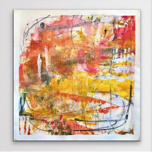 Hot Mama - Bold Abstract Expressionism Warm Colors by Kat Crosby