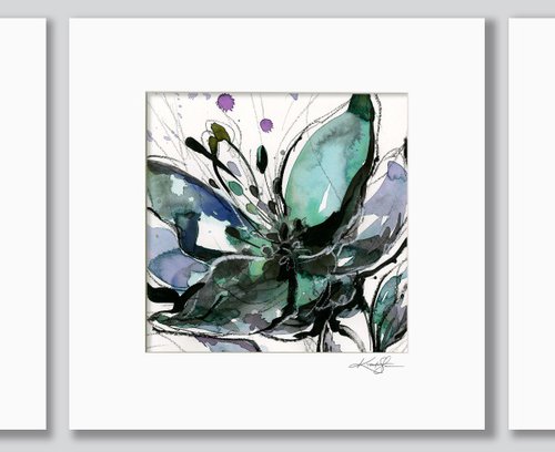 Organic Impressions Collection 15 - 3 Floral Paintings by Kathy Morton Stanion