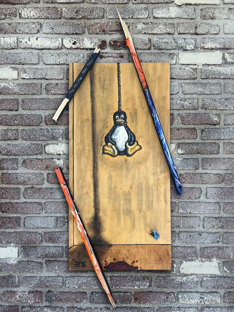 Urban And Pop Animal Painting By Preston M. Smith (Pms), 15 X 34", "You Just Keep Me Hangin On", Original Artwork