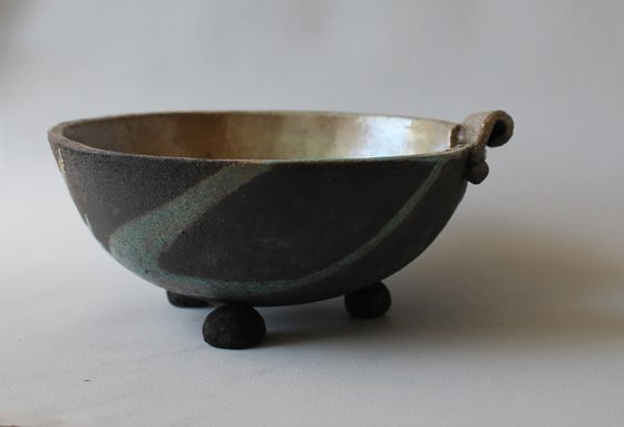 Raku Bowl with Handle 2.
