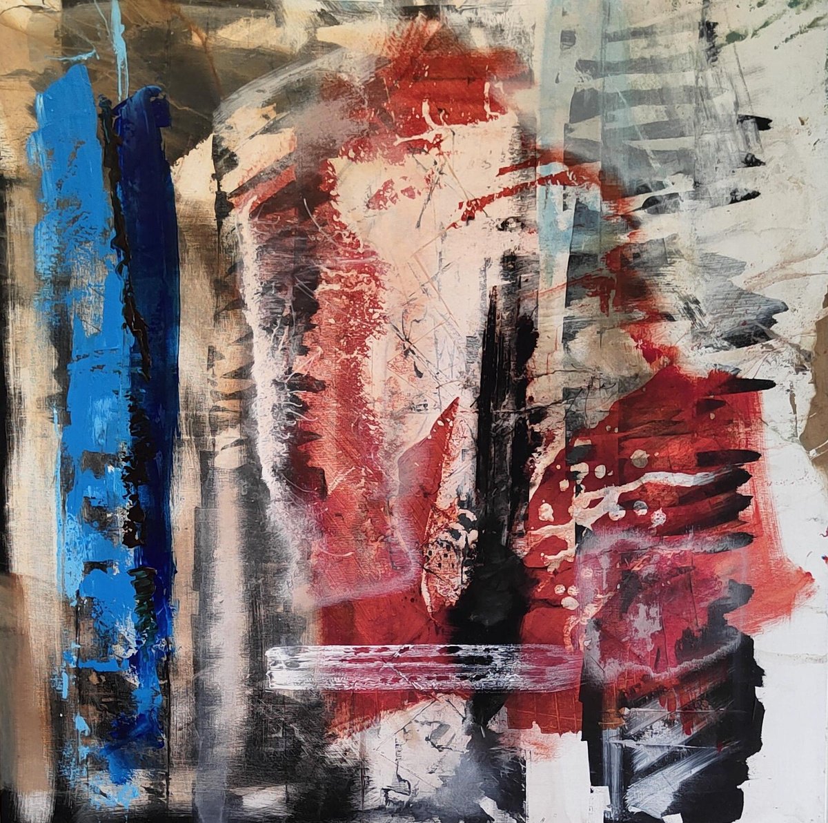 Abstract Acrylic Painting By Carlos Alberto Rizzotti, 39 X 39, Urihi, Original Artwork