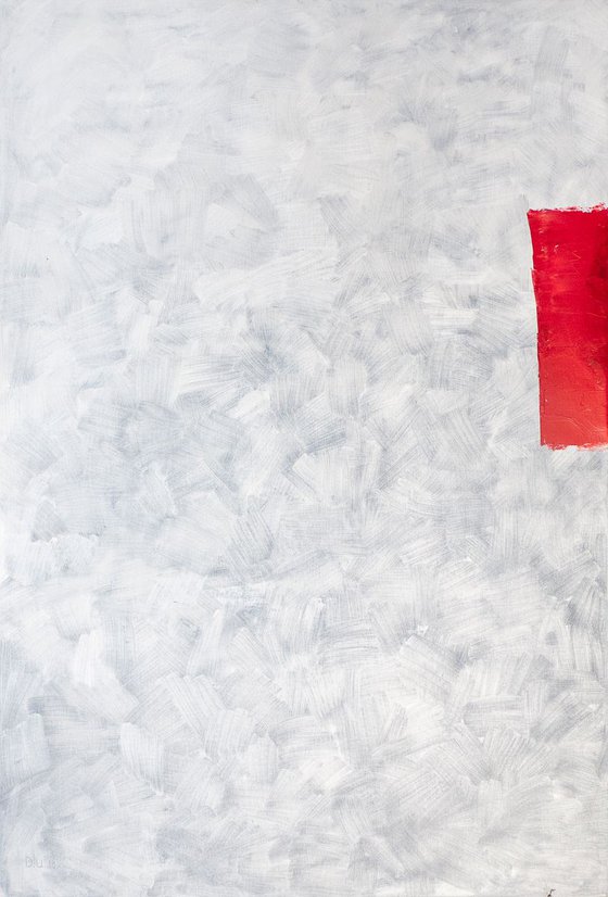 Red and White. xl large abstract painting