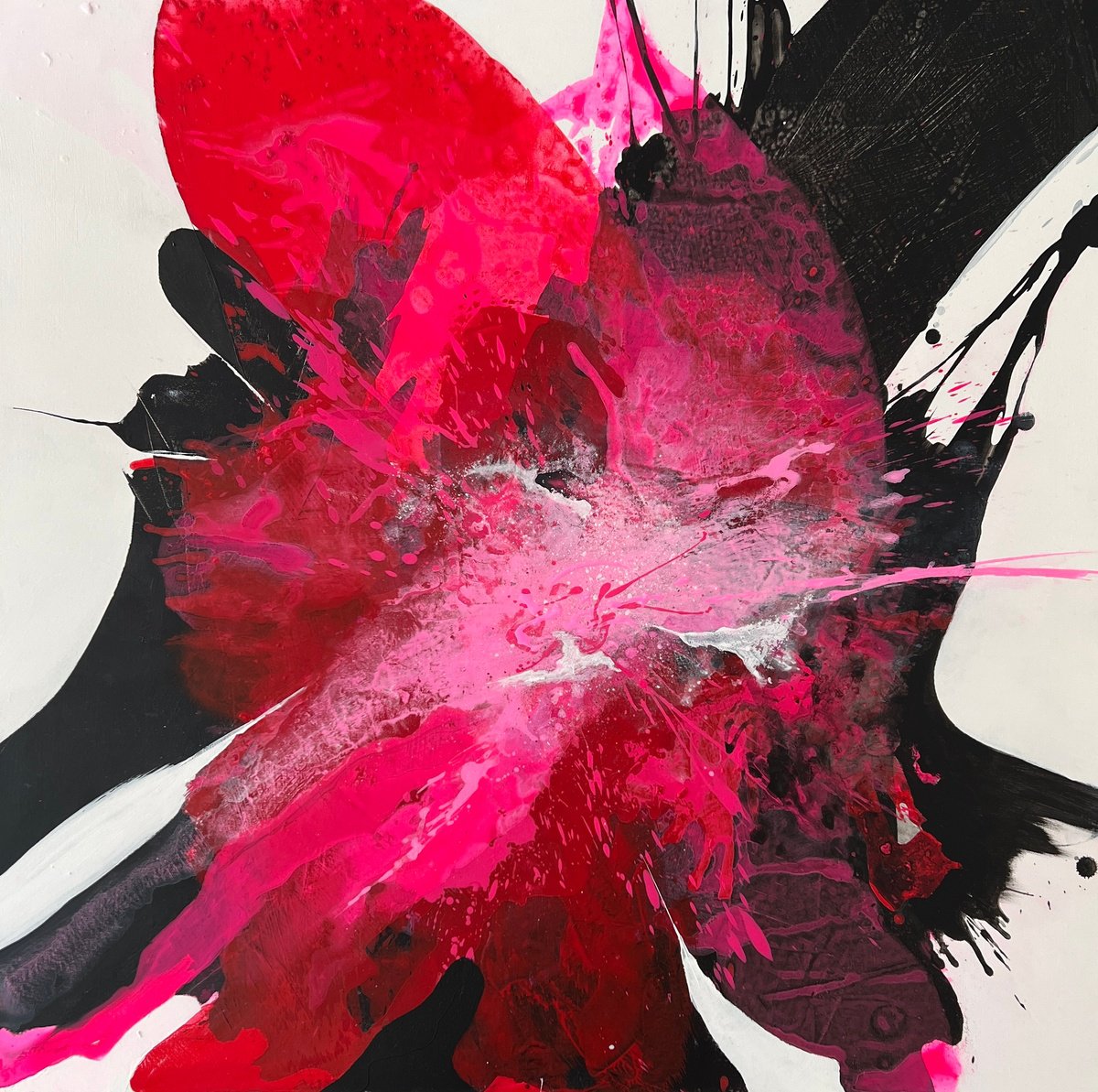 Abstract Acrylic Painting By Irene Gartner, 39 X 39, Lillipop 1, Original Artwork