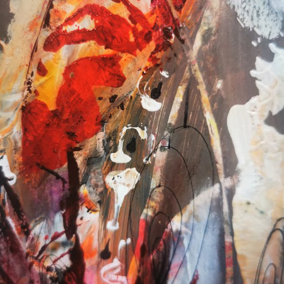 Framed fascinating abstract still life 7.07.2022 on cardboard offer KLOSKA