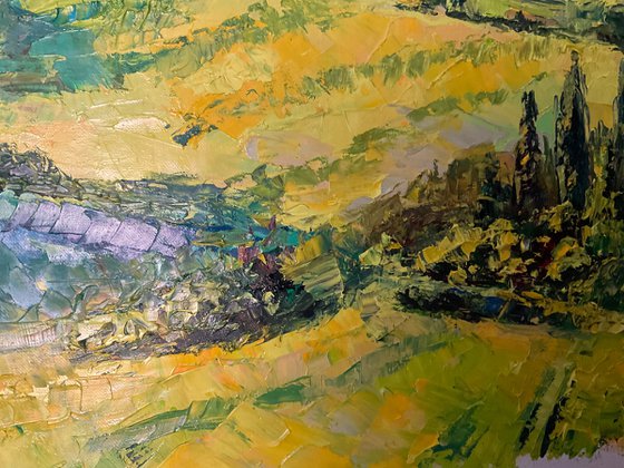 "Spring in Tuscany. Sunny day."