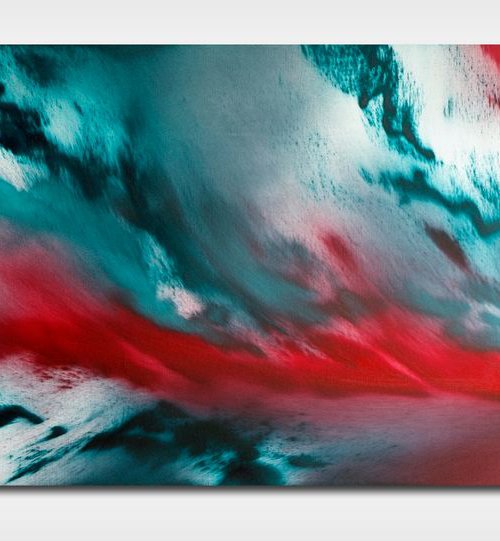 Last night, 100x40 cm, Deep edge, LARGE XL, Original abstract painting, oil on canvas by Davide De Palma