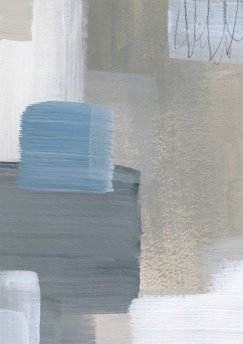 Organic Abstract Acrylic Painting By Mareike Bohmer, 8 X 12", Soft Edges 3, Original Artwork