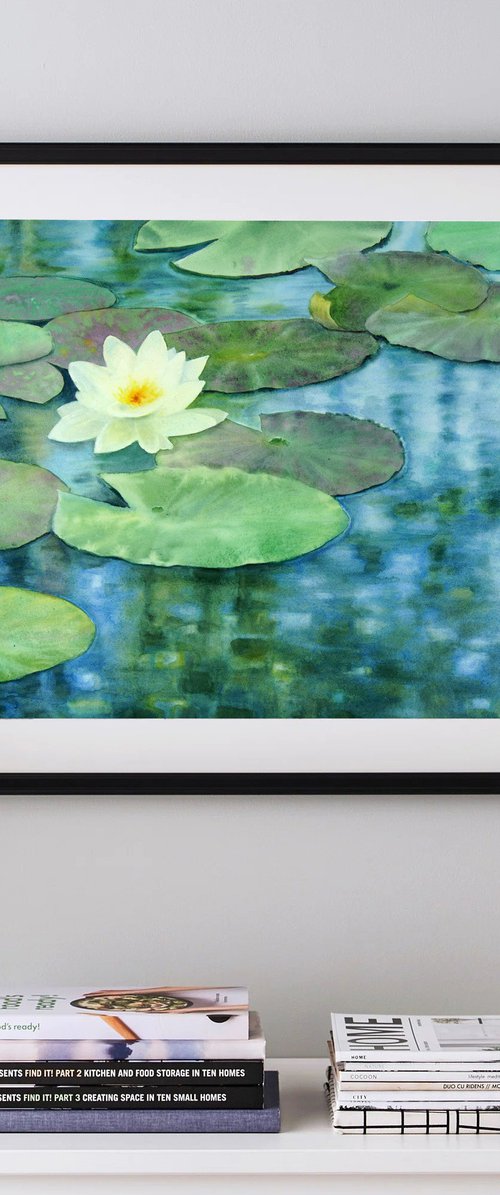 Lily Pad - Water Lilies - Lily by Olga Beliaeva Watercolour
