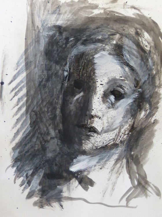 Portrait 18C37, oil on paper 32x24 cm