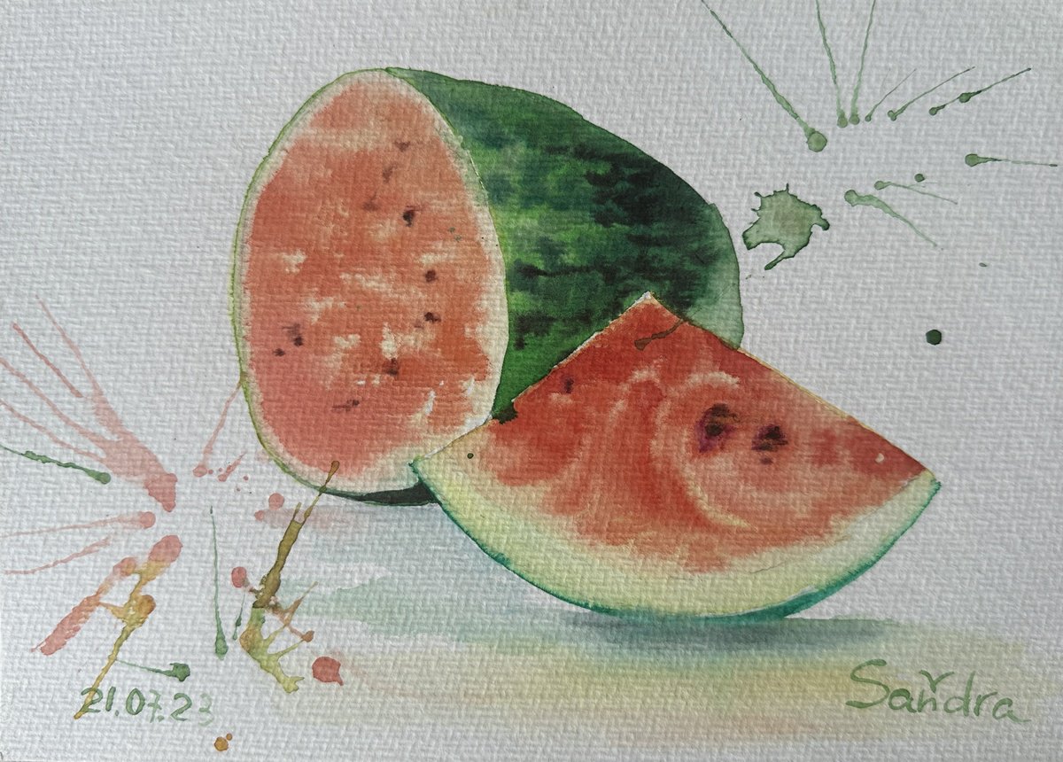 Impressionistic Watercolour , Juicy Summer By Oleksandra Padushyna, 9 X 7, Artwork For Sale On Artfinder