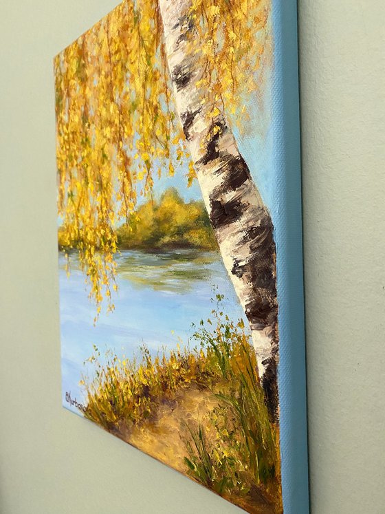 Golden Birch by the Water