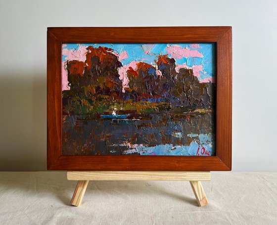 Evening river landscape