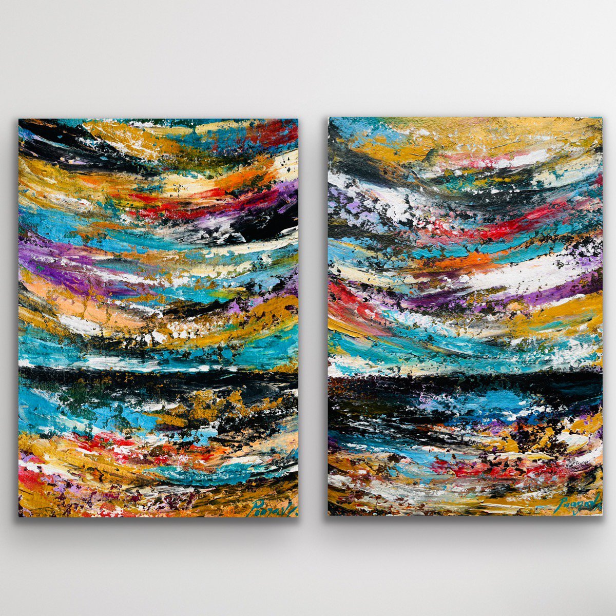 Walking In The Winters 2 - Diptych By Pooja Verma, 24 X 16, Artwork For Sale On Artfinder