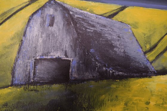 Lonely Barn in the  Fields - Fields and Colors Series