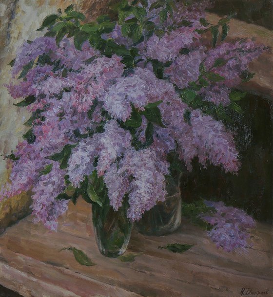 The Bouquet Of Lilacs - Lilacs still life painting