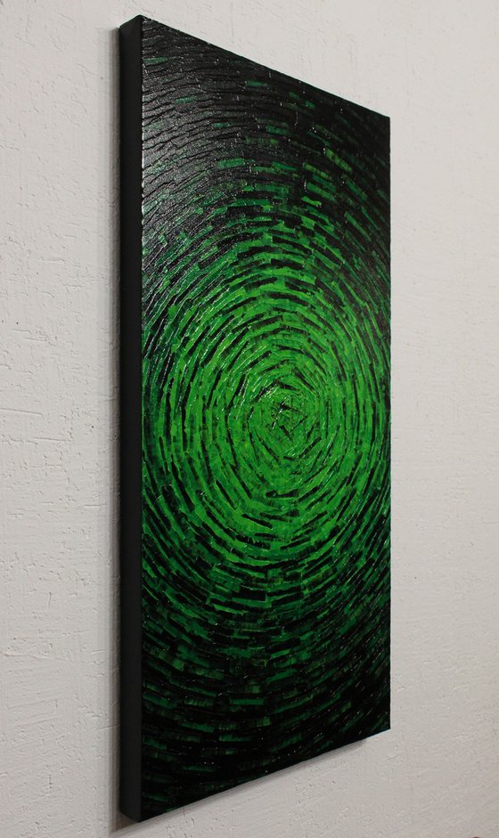 Fragmented green burst