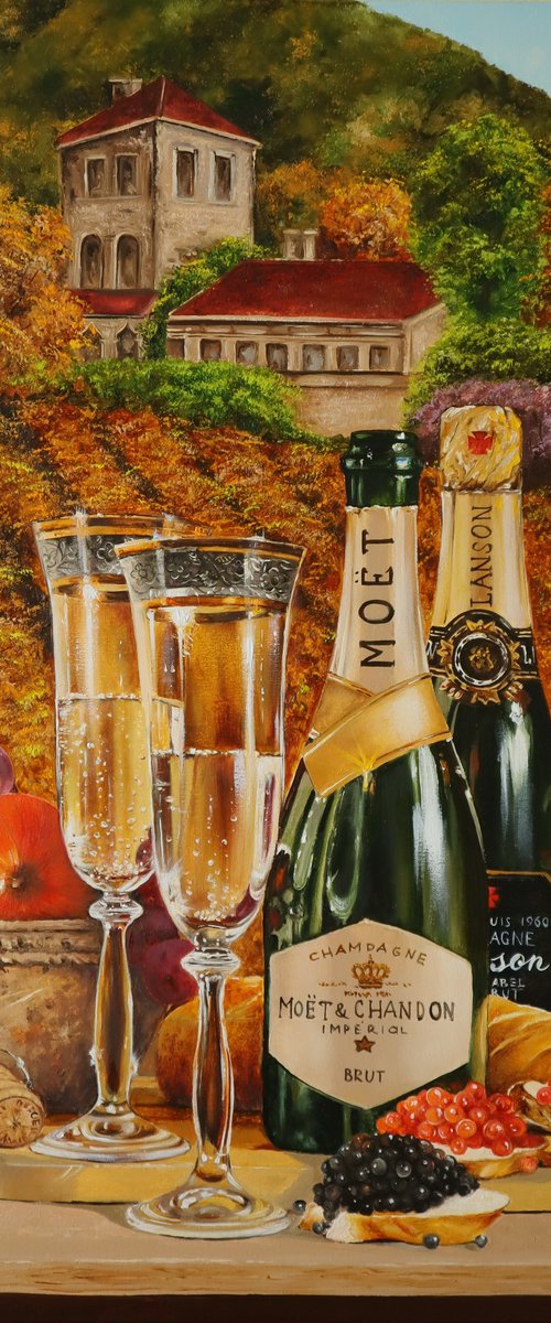 Champagne, Fall Scene by Natalia Shaykina