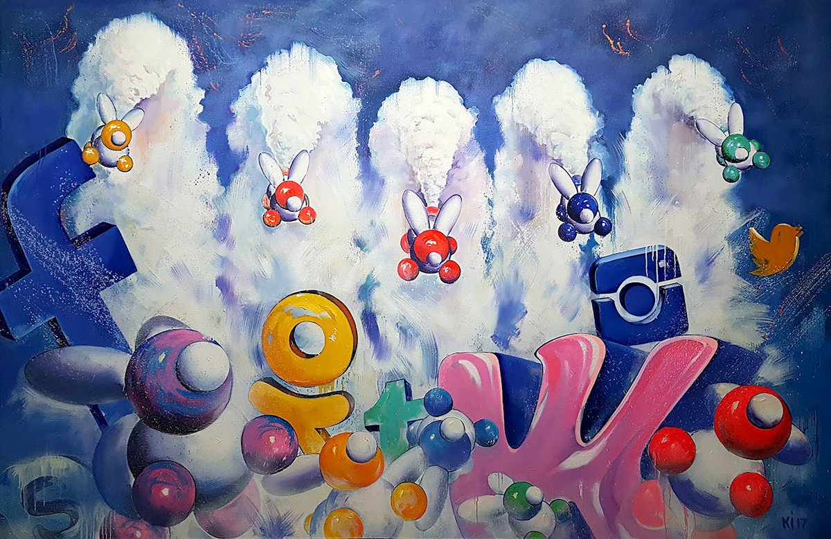 Impressionistic Abstract Oil Painting By Igor Konovalov, 114 X 75, Intervention, Original Artwork