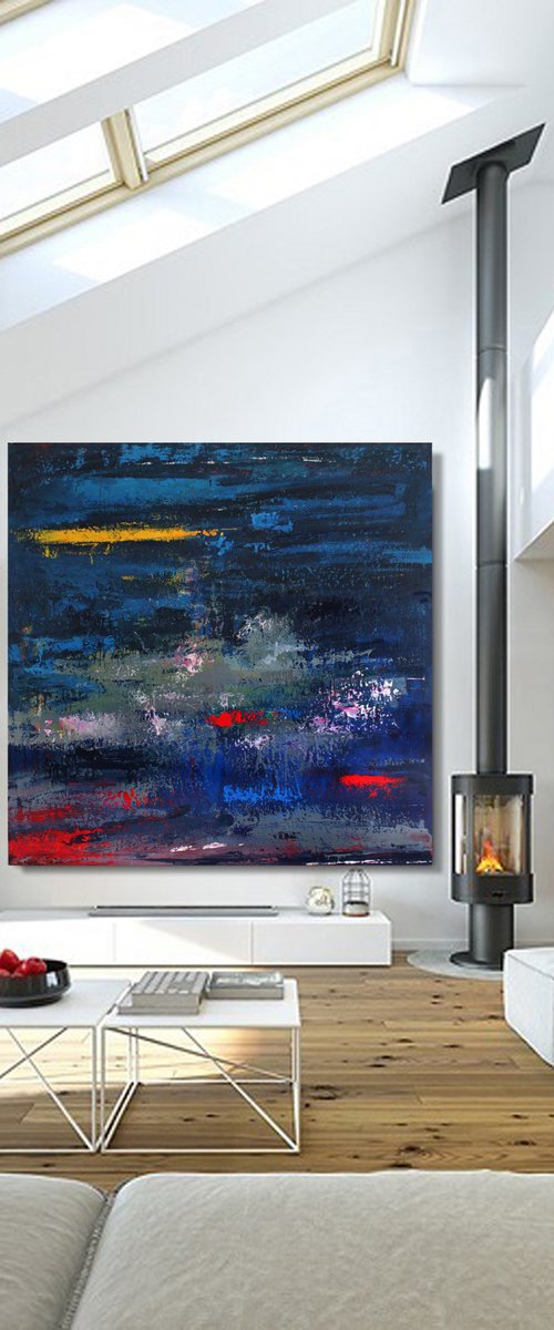 Extra large 200x200 abstract painting  " Wild sea " by Veljko  Martinovic