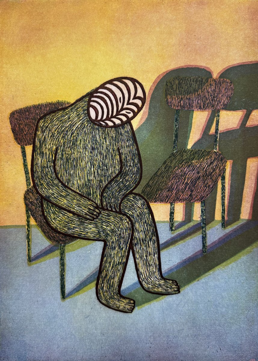 Graphic Portrait Etchings & Engravings By Katya Timoshenko, 12 X 15", Dream, Original Artwork