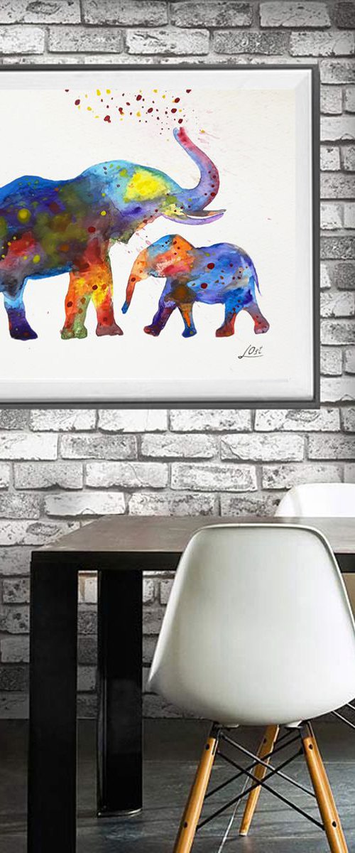 Elephants by Luba Ostroushko