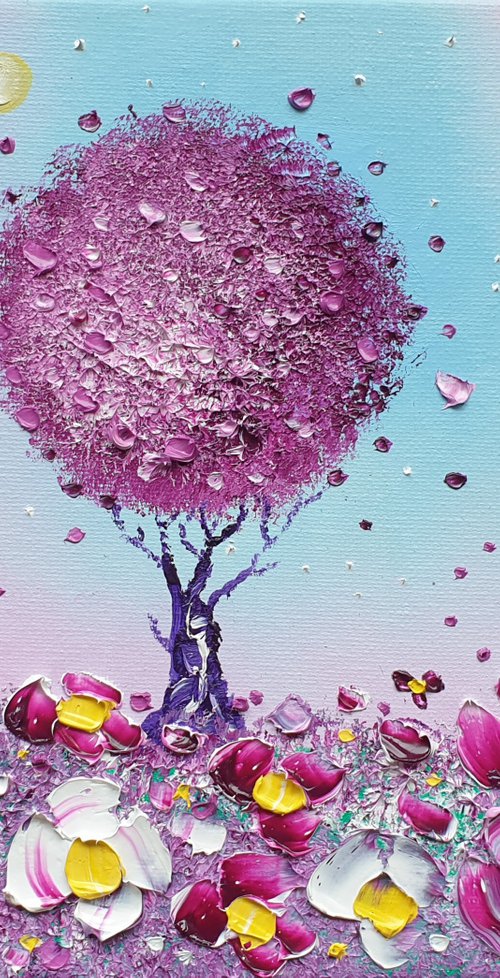 "Violet Tree & Flowers in Love" by Phil Broad
