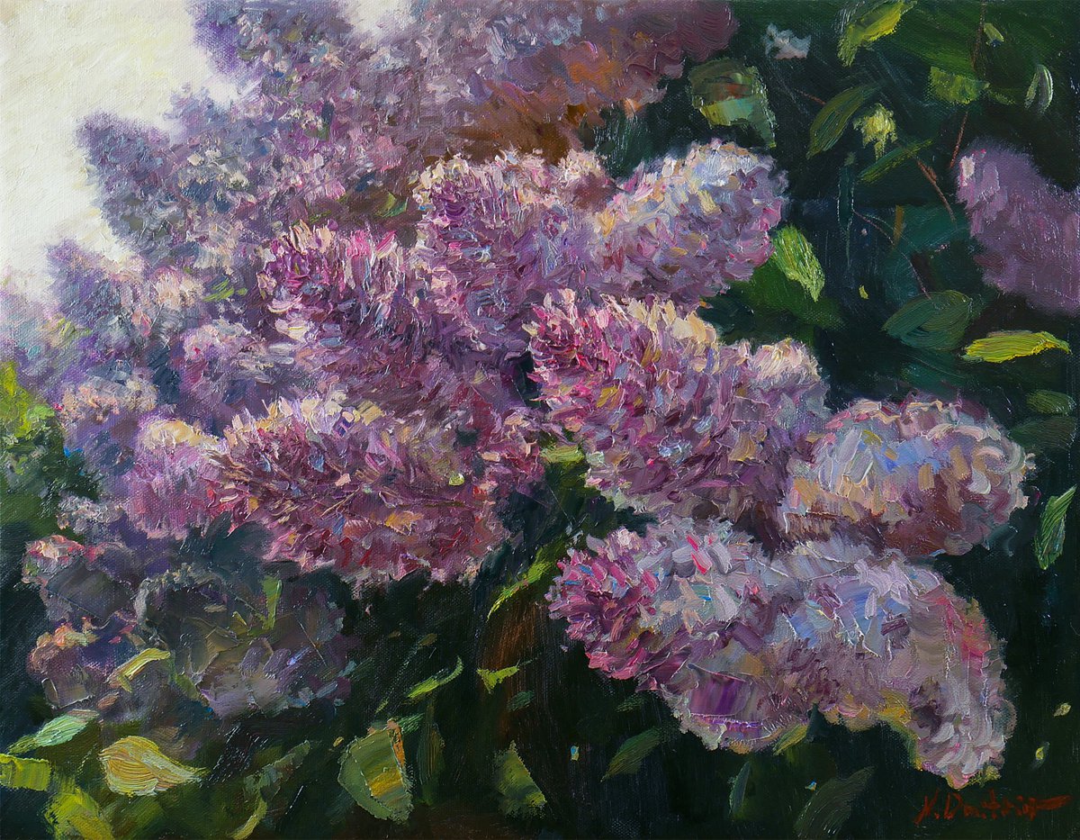 Sunny Lilacs - Lilacs painting by Nikolay Dmitriev